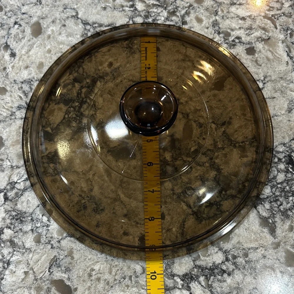 Vintage Amber Pyrex Replacement  V 33 Round Brown Glass Lid 9.5”